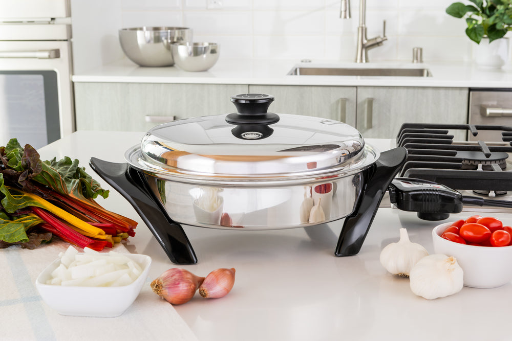 12"/30cm Electric Oil Core Skillet with Cover